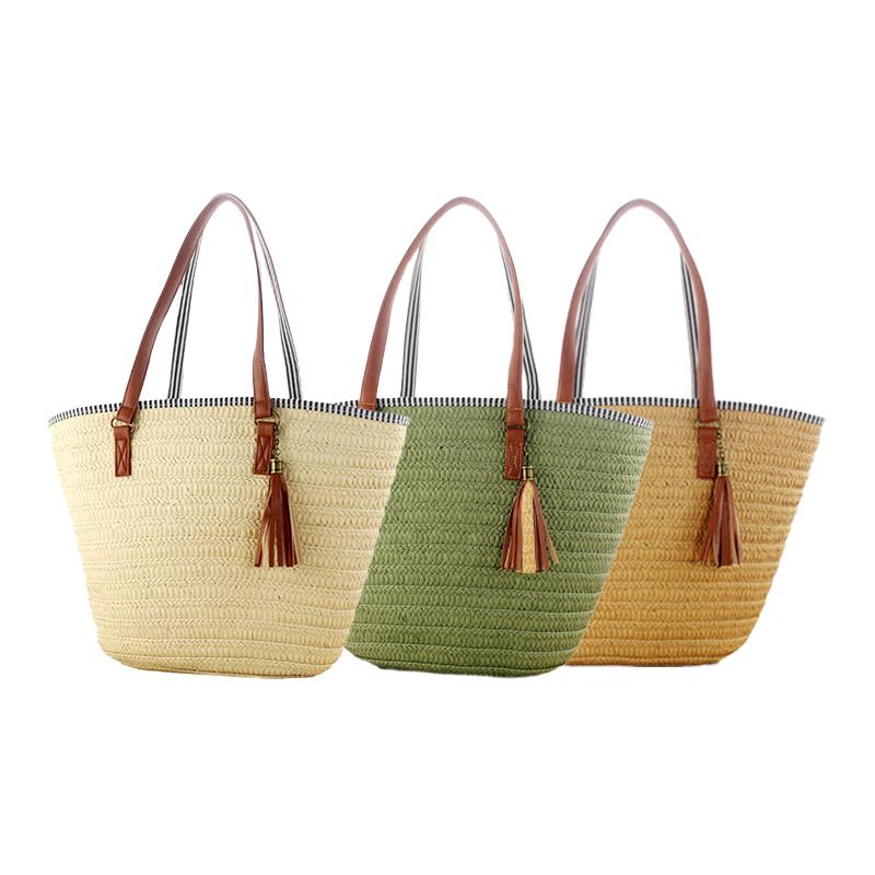 Straw Bag Summer Trend Straw Bags Handbags for Women Zipper Color Matching  Tote Bag 1pc (Color : Khaki, Size : 33x14x22cm) : : Clothing,  Shoes & Accessories