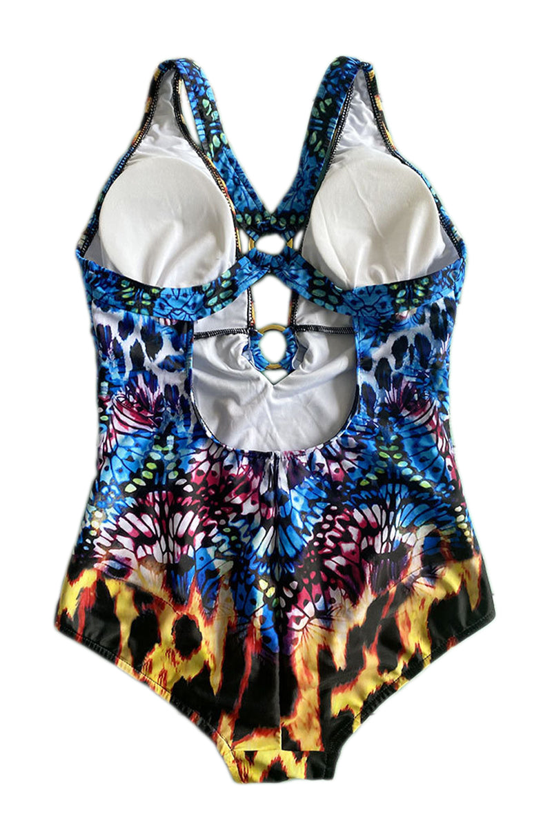 Jungle Ruched Halter One Piece Various Sizes~Was $79 – Kinny & Howie Retro