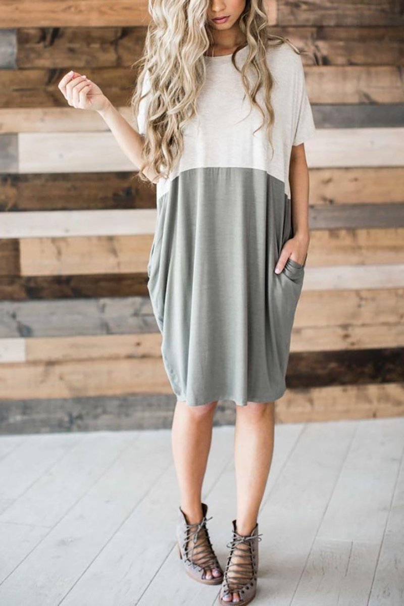 Color block t shirt cheap dress